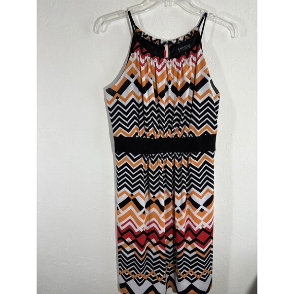 En Focus Womens Sz 8 Knee Length Fit and Flare Black w/red, White Multicolor - Picture 2 of 7